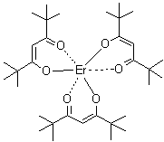 structure of CAS# 34750-80-6, Tris(2,2,6,6-tetramethylheptane-3,5-dionato)erbium(III)