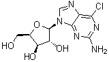 6-氯-9-beta-D-呋喃木糖基-9H-嘌呤-2-胺分子结构 (CAS 34793-10-7)