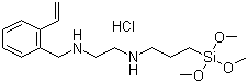structure of CAS# 34937-00-3, 3-(N-Styrylmethyl-2-aminoethylamino)-propyltrimethoxysilane hydrochloride