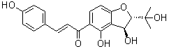 CAS # 350221-50-0, Brosimacutin G, (2E)-1-[(2S,3S)-2,3-Dihydro-3,4-dihydroxy-2-(1-hydroxy-1-methylethyl)-5-benzofuranyl]-3-(4-hydroxyphenyl)-2-propen-1-one