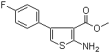 structure of CAS# 350997-12-5, 2-Amino-4-(4-fluorophenyl)-3-thiophenecarboxylic acid methyl ester