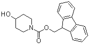 structure of CAS# 351184-42-4, 4-Hydroxy-1-piperidinecarboxylic acid 9H-fluoren-9-ylmethyl ester