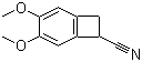 CAS # 35202-54-1, 4,5-Dimethoxy-1-cyanobenzocyclobutane, 1-Cyano-4,5-dimethoxybenzocyclobutene, 4,5-Dimethoxy-1-benzocyclobutenecarbonitrile, 3,4-Dimethoxybicyclo[4.2.0]octa-1,3,5-triene-7-carbonitrile