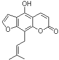 CAS # 35214-83-6, Alloisoimperatorin, 5-Hydroxy-8-(3'-methyl-2'-butenyl) furocoumarin, 4-Hydroxy-9-(3-methyl-2-buten-1-yl)-7H-furo[3,2-g][1]benzopyran-7-one