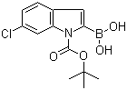 structure of CAS# 352359-22-9, 1-Boc-6-chloroindole-2-boronic acid