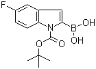 structure of CAS# 352359-23-0, 1-Boc-5-fluoroindole-2-boronic acid