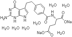 Pemetrexed disodium hepthydrate molecular structure (CAS 357166-29-1)