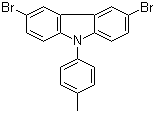 structure of CAS# 357437-74-2, 3,6-Dibromo-9-(4-methylphenyl)-9H-carbazole