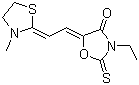CAS # 35795-44-9, 3-Ethyl-5-[(3-methylthiazolidin-2-ylidene)ethylidene]-2-thioxooxazolidin-4-one