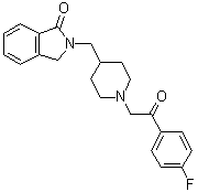 structure of CAS# 359625-79-9, 2-[[1-[2-(4-氟苯基)-2-氧代乙基]-4-哌啶基]甲基]-2,3-二氢-1H-异吲哚-1-酮