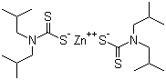 二异丁基二硫代氨基甲酸锌分子结构 (CAS 36190-62-2)