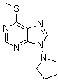CAS # 37154-85-1, 6-(Methylthio)-9-pyrrolidin-1-yl-9H-purine, NSC 125076