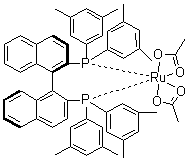 structure of CAS# 374067-50-2, [(R)-(+)-2,2'-双[二(3,5-二甲基苯基)膦]-1,1'-联萘]钌二乙酸盐