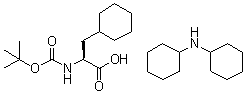 structure of CAS# 37462-62-7, (alphaS)-alpha-[[(1,1-Dimethylethoxy)carbonyl]amino]cyclohexanepropanoic acid compd. with N-cyclohexylcyclohexanamine