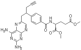 N-[4-[1-[(2,4-二氨基-6-蝶啶基)甲基]-3-丁炔基]苯甲酰基]-L-谷氨酸二甲酯分子结构 (CAS 374777-77-2)