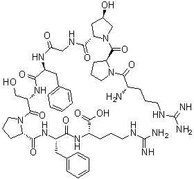 3-L-(反式-4-羟基脯氨酸)-血管舒缓激肽分子结构 (CAS 37642-65-2)