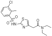 2-[2-[[(3-Chloro-2-methylphenyl)sulfonyl]amino]-1,3-thiazol-4-yl]-N,N-diethylacetamide molecular structure (CAS 376638-65-2)