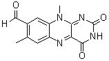 CAS # 37854-59-4, 8alpha-Oxolumiflavin, 2,3,4,10-Tetrahydro-7,10-dimethyl-2,4-dioxobenzo[g]pteridine-8-carboxaldehyde, Ro 08-2750