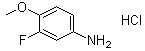 3-氟-4-甲氧基苯胺盐酸盐分子结构 (CAS 3803-20-1)