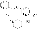 structure of CAS# 38247-88-0, 1-[3-[2-[(4-Methoxyphenoxy)methyl]phenyl]propyl]piperidine hydrochloride