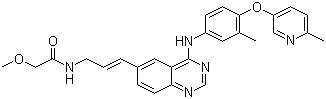 structure of CAS# 383432-38-0, 2-Methoxy-N-[(2E)-3-[4-[[3-methyl-4-[(6-methyl-3-pyridinyl)oxy]phenyl]amino]-6-quinazolinyl]-2-propen-1-yl]acetamide