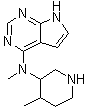 CAS # 384336-73-6, N-Methyl-N-(4-methyl-3-piperidinyl)-7H-pyrrolo[2,3-d]pyrimidin-4-amine, Methyl(4-methylpiperidin-3-yl)(7H-pyrrolo[2,3-d]pyrimidin-4-yl)amine