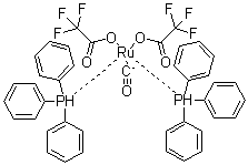 structure of CAS# 38596-61-1, Carbonylbis(trifluoroacetato)bis(triphenylphosphine)ruthenium