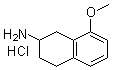 structure of CAS# 3880-76-0, 1,2,3,4-Tetrahydro-8-methoxy-2-naphthalenamine hydrochloride