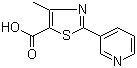 structure of CAS# 39091-01-5, 4-甲基-2-(3-吡啶基)-1,3-噻唑-5-甲酸