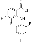 2-(2-Fluoro-4-iodoanilino)-3,4-difluorobenzoic acid molecular structure (CAS 391211-97-5)