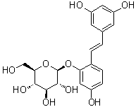 structure of CAS# 392274-22-5, Oxyresveratrol 2'-O-beta-D-glucopyranoside