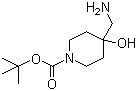 structure of CAS# 392331-66-7, tert-Butyl 4-(aminomethyl)-4-hydroxypiperidine-1-carboxylate