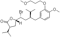 CAS 登录号：393108-57-1, (3S,5S)-5-[(1R,3S)-1-溴-3-[[4-甲氧基-3-(3-甲氧基丙氧基)苯基]甲基]-4-甲基戊基]二氢-3-异丙基-2(3H)-呋喃酮