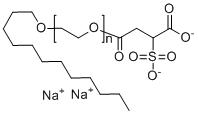 CAS # 39354-45-5, Disodium laurethsulfosuccinate, Alpha-(3-carboxy-1-oxo-3-sulfopropyl)-omega-(dodecyloxy)-Poly(oxy-1,2-ethanediyl) sodium salt (1:2)
