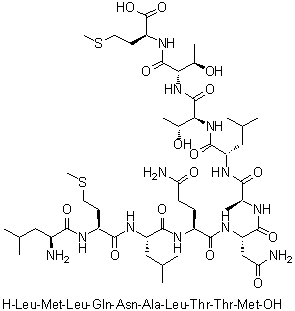 CAS 登录号：394722-46-4, L-亮氨酰-L-蛋氨酰-L-亮氨酰-L-谷氨酰胺酰-L-天冬氨酰胺酰-L-丙氨酰-L-亮氨酰-L-苏氨酰-L-苏氨酰-L-蛋氨酸