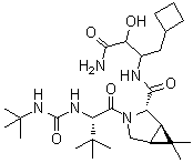 CAS # 394735-28-5, (1R,2S,5S)-N-[3-Amino-1-(cyclobutylmethyl)-2-hydroxy-3-oxopropyl]-3-[(2S)-2-[[[(1,1-dimethylethyl)amino]carbonyl]amino]-3,3-dimethyl-1-oxobutyl]-6,6-dimethyl-3-azabicyclo[3.1.0]hexane-2-carboxamide