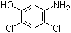 structure of CAS# 39489-79-7, 2,4-Dichloro-5-hydroxyaniline