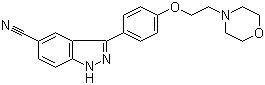 CAS 登录号：395103-65-8, 3-[4-[2-(吗啉-4-基)乙氧基]苯基]-1H-吲唑-5-甲腈