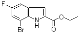 7-Bromo-5-fluoro-1H-indole-2-carboxylic acid ethyl ester molecular structure (CAS 396076-60-1)