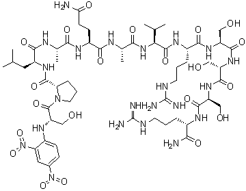 CAS 登录号：396726-42-4, N-(2,4-二硝基苯基)-L-丝氨酰-L-脯氨酰-L-亮氨酰-L-丙氨酰-L-谷氨酰胺酰-L-丙氨酰-L-缬氨酰-L-精氨酰-L-丝氨酰-L-丝氨酰-L-丝氨酰-L-精氨酰胺