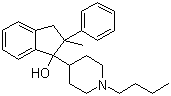 1-(1-丁基-4-哌啶基)-2-甲基-2-苯基-1-茚满醇分子结构 (CAS 3977-79-5)