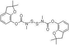 Dithiobis(methylcarbamic acid) bis(2,3-dihydro-2,2-dimethyl-7-benzofuranyl) ester molecular structure (CAS 39995-74-9)