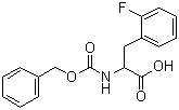 structure of CAS# 401-28-5, 2-Fluoro-N-[(phenylmethoxy)carbonyl]-DL-phenylalanine
