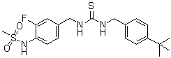 structure of CAS# 401907-26-4, N-[4-[[[[[[4-(叔丁基)苯基]甲基]氨基]硫代甲酰基]氨基]甲基]-2-氟苯基]甲烷磺酰胺