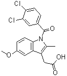 CAS # 402849-26-7, 1-(3,4-Dichlorobenzoyl)-5-methoxy-2-methyl-1H-indole-3-acetic acid
