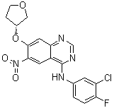 CAS 登录号：402855-07-6, N-(3-氯-4-氟苯基)-6-硝基-7-[[(3R)-四氢-3-呋喃基]氧基]-4-喹唑啉胺