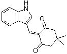 2-(1H-吲哚-3-基亚甲基)-5,5-二甲基-1,3-环己烷二酮分子结构 (CAS 40302-35-0)
