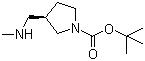 structure of CAS# 404594-16-7, (3R)-3-[(Methylamino)methyl]-1-pyrrolidinecarboxylic acid tert-butyl ester