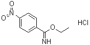 CAS # 40546-45-0, Ethyl 4-nitrobenzimidate hydrochloride, Ethyl p-nitrobenzimidate hydrochloride, p-Nitrobenzimidoyl ethyl ether hydrochloride