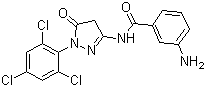 structure of CAS# 40567-18-8, 1-(2,4,6-Trichlorophenyl)-3-(3-aminobenzamido)-5-pyrazolone